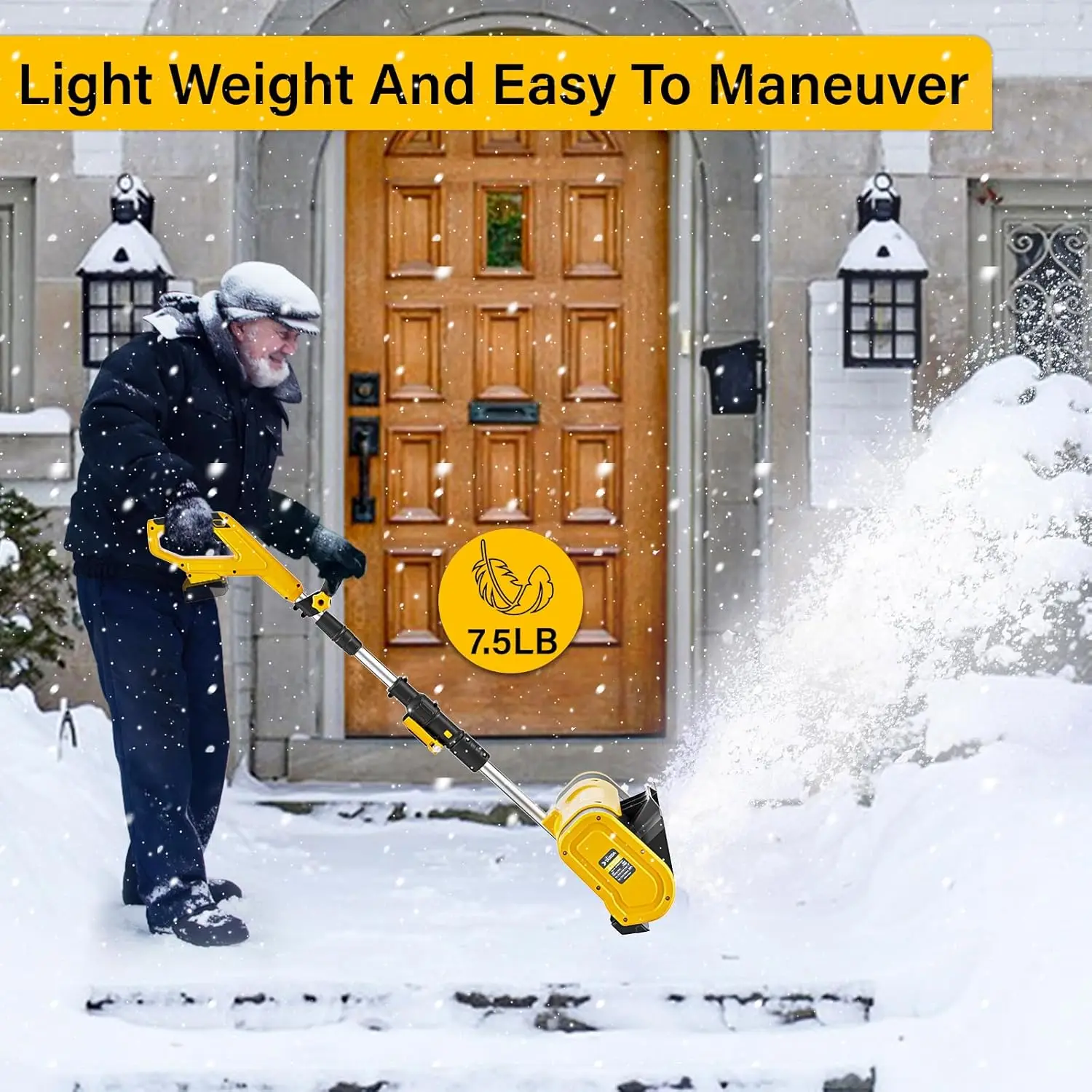 Pala de nieve de 10 pulgadas para batería Dewalt de 20 V (sin batería), pala de nieve eléctrica inalámbrica de 10 pulgadas. Ancho, 6 pulgadas. Profundidad