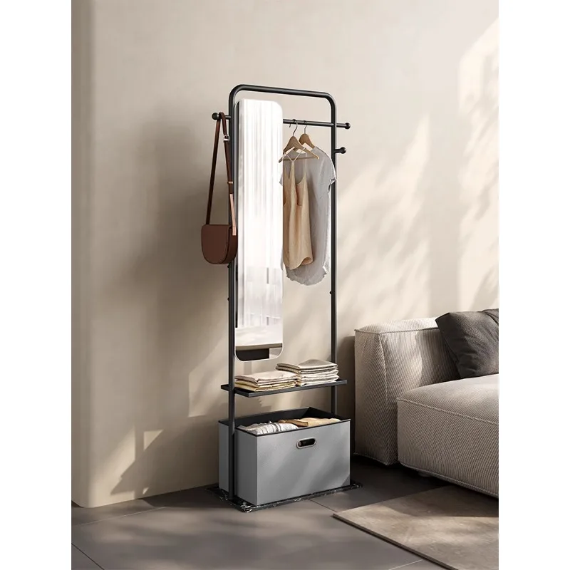 Italian light luxury bedroom, living room, floor to ceiling clothes rack, hanging clothes rack with multifunctional storage