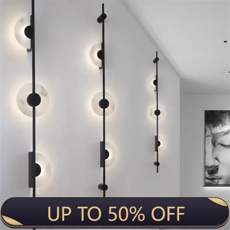 Acrylic Wall Lights For Living Room Restaurant Aisle Sconce Long Size Indoor Modern Led Wall Lamp Gold Black Bracket Light