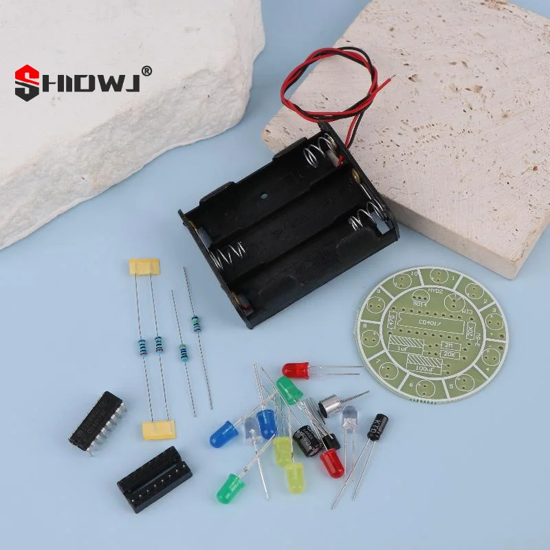 

Электронный набор «сделай сам» CD4017; Светодиодное освещение с голосовым управлением и меняющим цвет для студенческих лабораторий