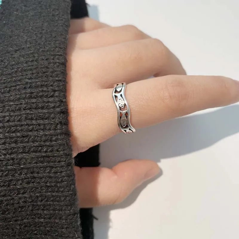 Fashion Silver Color Fish Open Rings for Women Simple Creative  Adjustable Statement Finger Ring Jewelry Accessories Gift image 3
