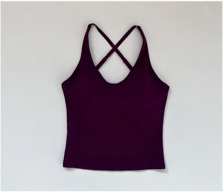 Neuer schmal geschnittener Schultergurt, hängender Nackengurt, schöner Rücken-Sporttop, Damen-Einteiler-Fixier-Yoga-Top, Fitness-BH – Detail 14