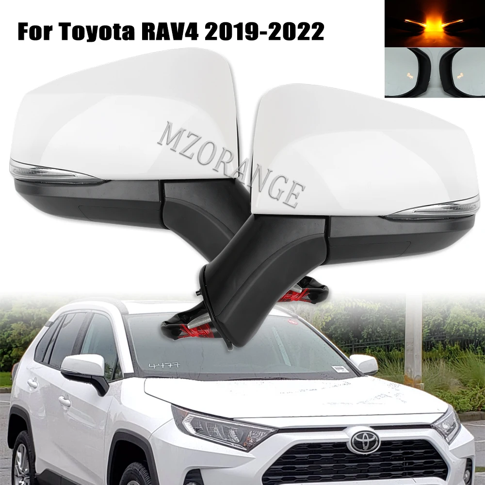 Electric Side Rearview Mirror For Toyota RAV4 RAV 4 2019 2020 2021 2022 Car Turn Signal Light Lamp Mirror Cover Heated Glass