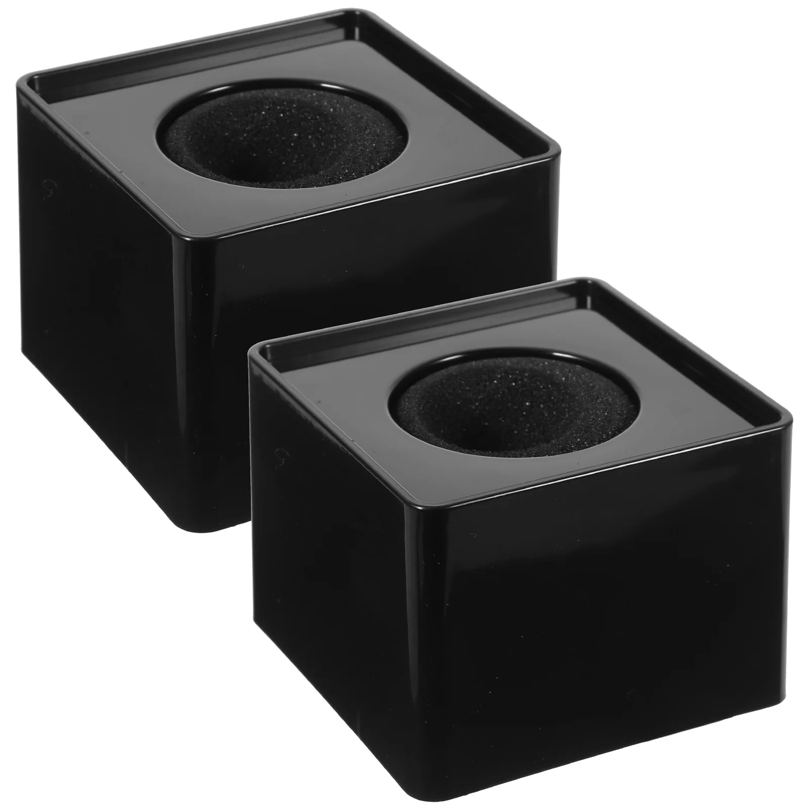 

2Pcs Portable ABS Injection Molding Square Shaped Interview Mic Microphone Logo Flag Station Logo (Black)