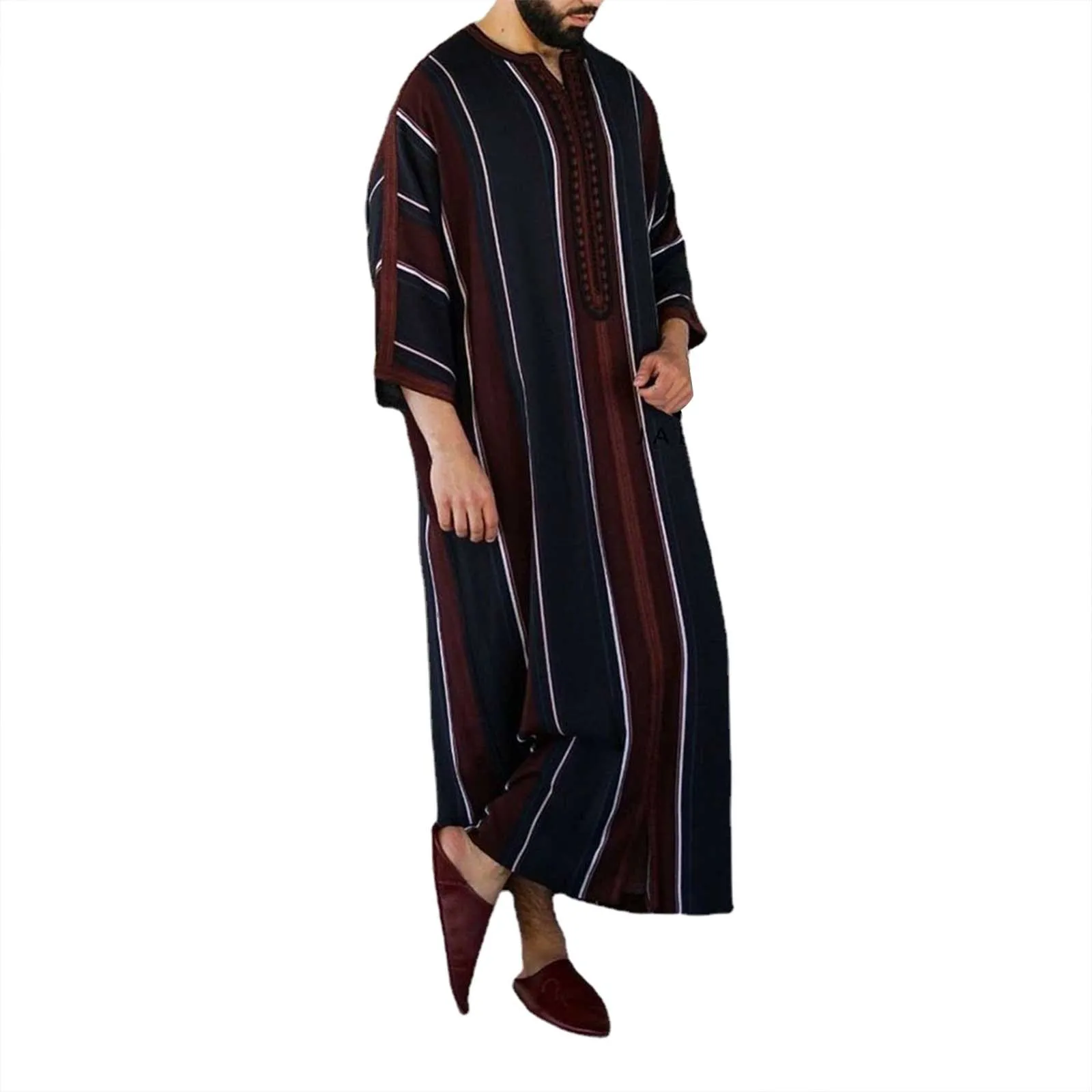 Abaya-Robe chemise musulmane pour hommes, vêtements islamiques arabes, robe Jubba Thobe, robe masculine du moyen-orient, vêtements saoudiens, tradition ethnique, nouveau, 2024