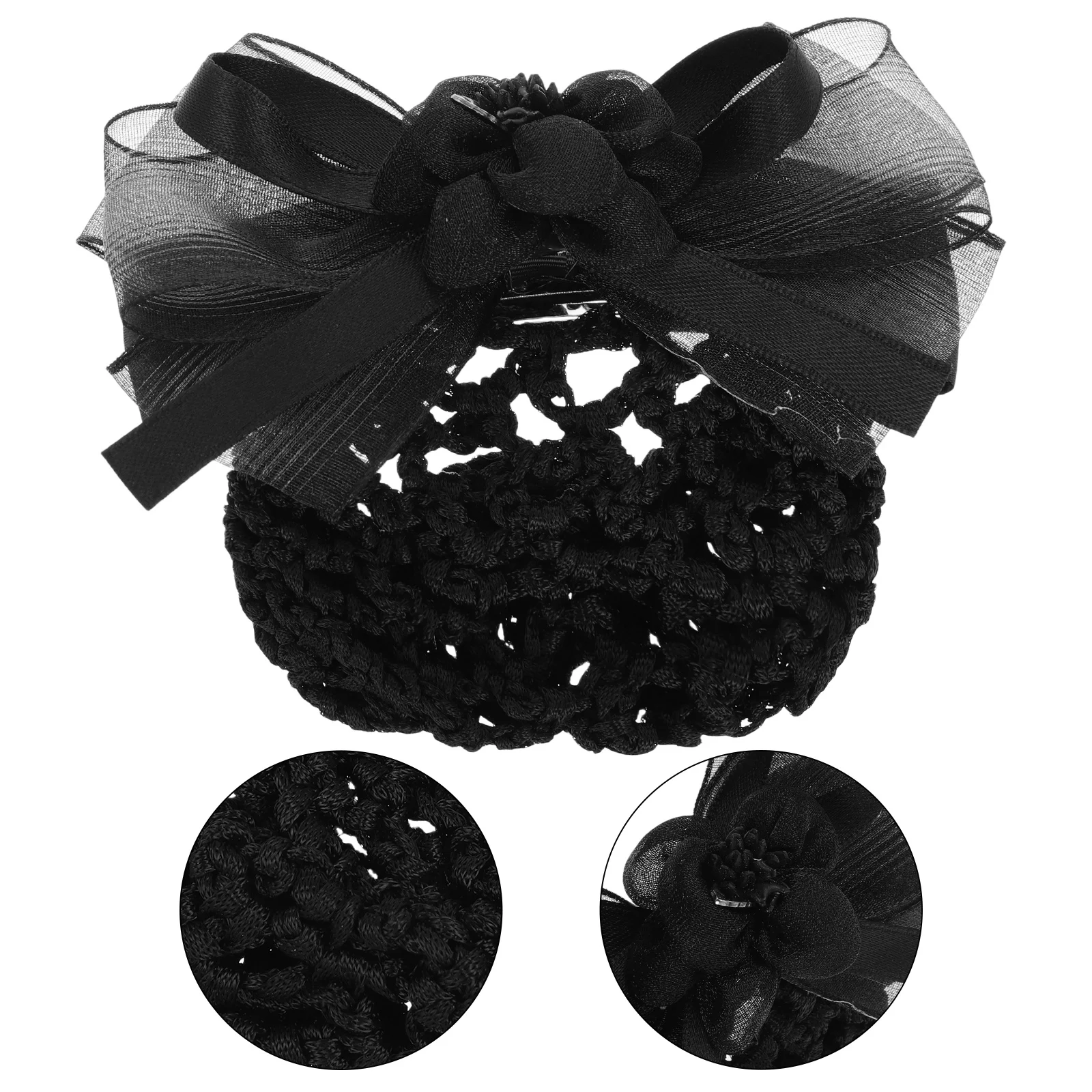 

Snood Black Bowknot Design Durable Bun Cover For Nurses Stewardess Bank Hotel Restaurant Staff Hair Snoods For Women