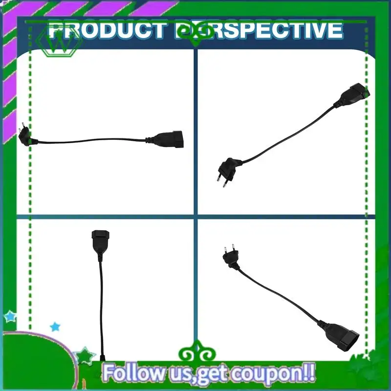 Reliable-Europea 90 Degree Male Plug To Female Socket Power Extension Cable For PC Computer PDU