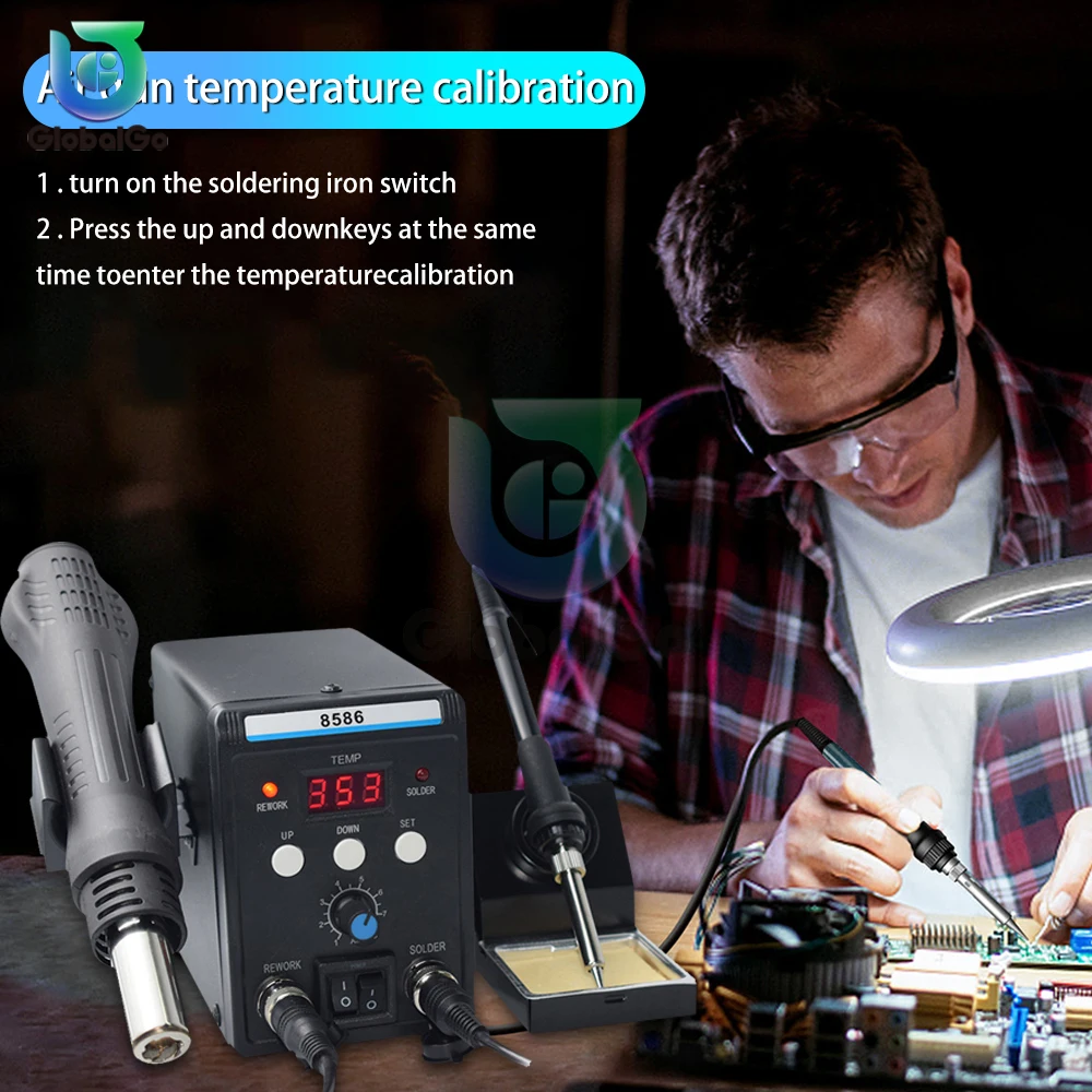 8586 Soldering Station Digital Display Hot Air Gun Soldering And Rework Station For Cell-Phone Welding Desoldering Repair Tools