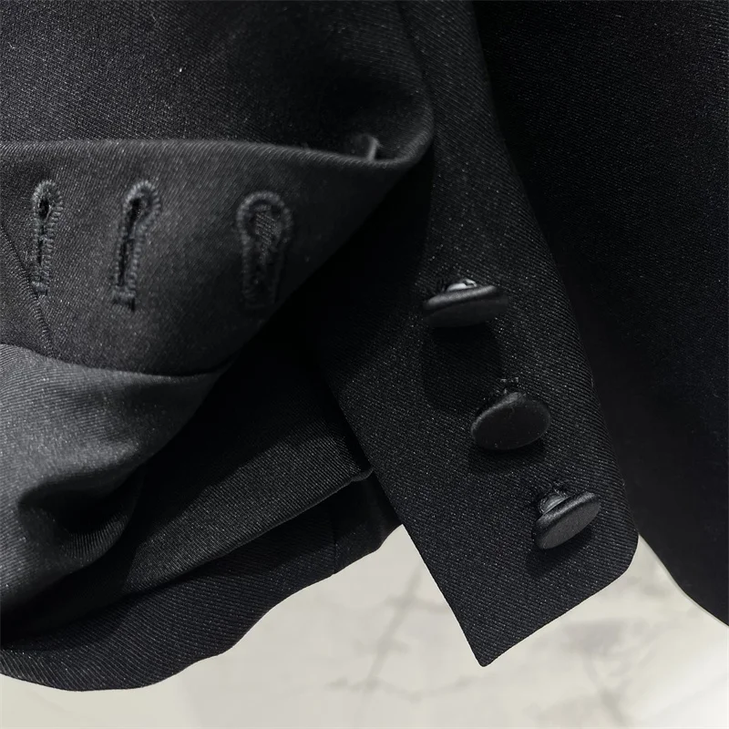 Damenjacke 2026 Frühjahr neue einreihige Slim-Fit-Revers-Langarm-Oberteil Satin-Patchwork-Damenanzugjacke Oberbekleidung