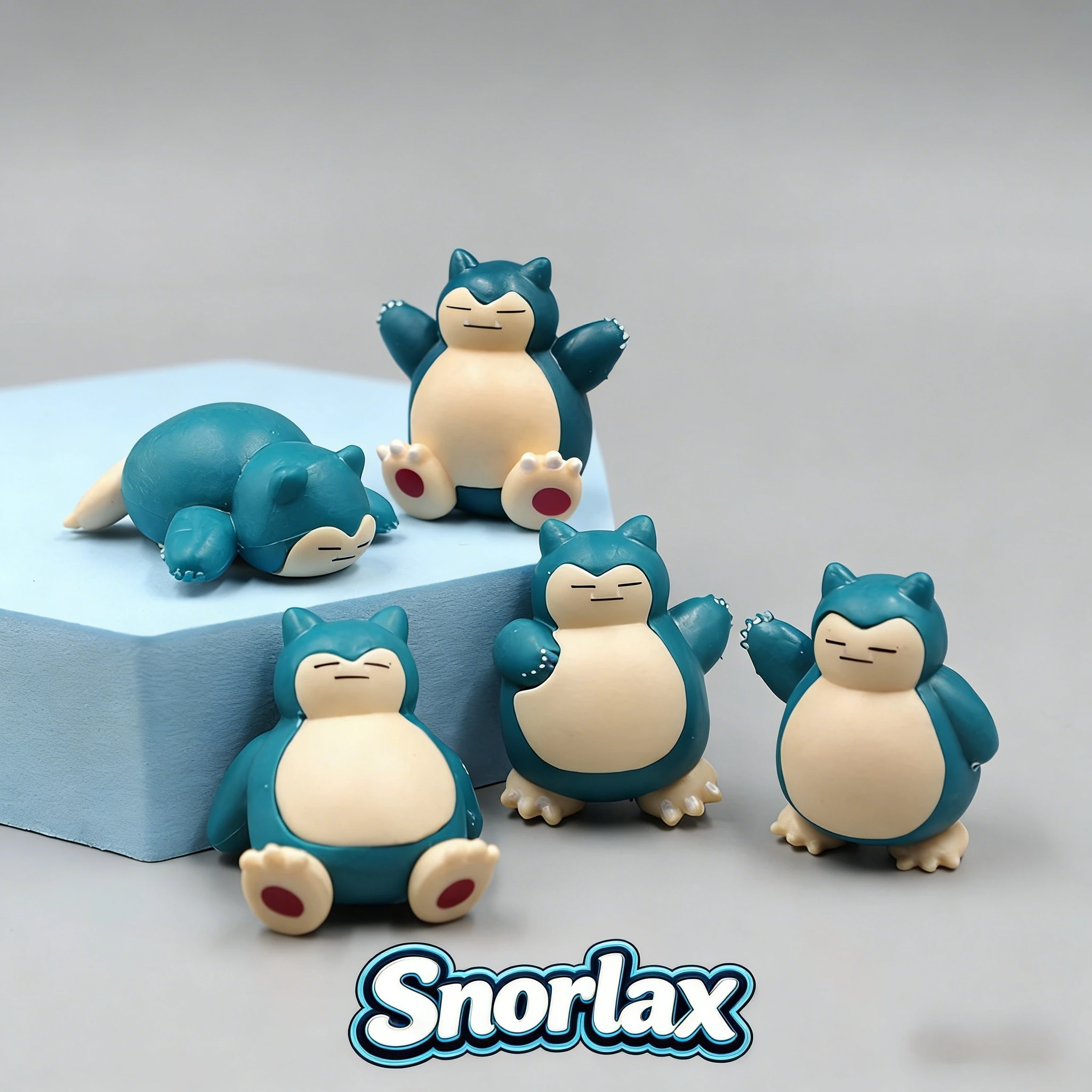 5 Stück/Set Snorlax Niedliche Monster-Figur aus PVC, Mini-Figur für Kuchendekoration, Mikro-Landschaft, DIY-Bastelarbeiten, Desktop-Ornament