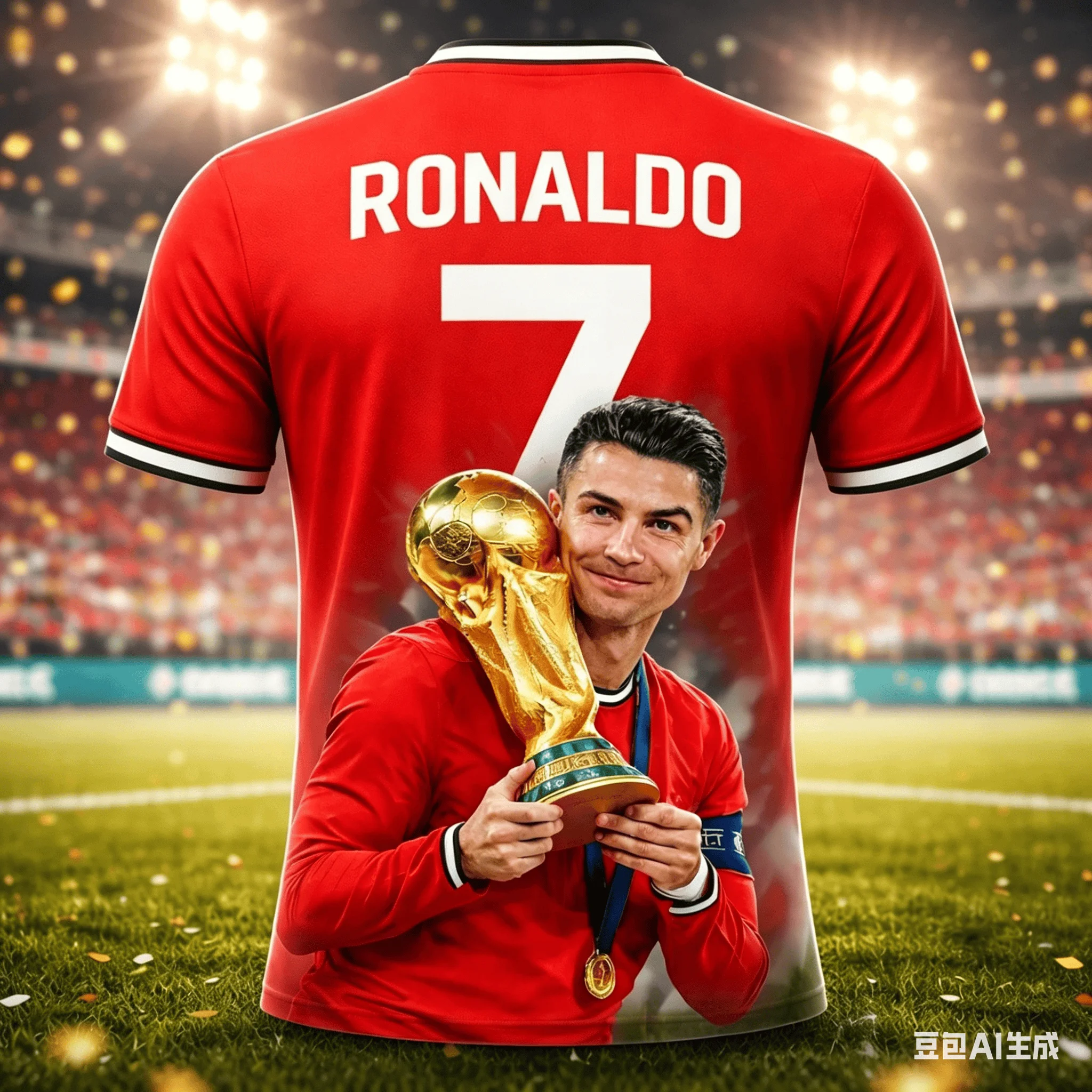 Das 3D-gedruckte Ronaldo-Fußballtrikot-T-Shirt für Kinder ist modisch, atmungsaktiv, für den Sommer geeignet und für den täglichen Gebrauch geeignet – Detail 3