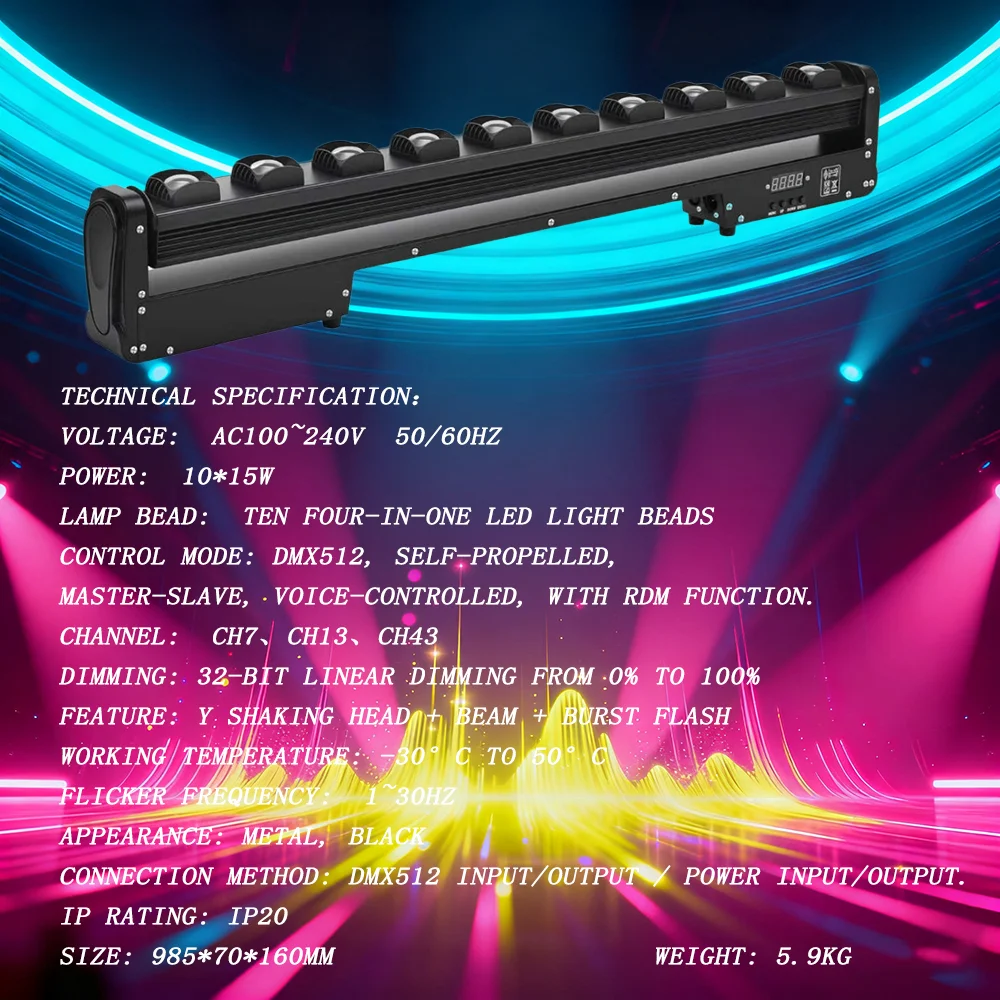 285 واط RGBW كشاف إضاءة للحفلات أسود 10X25 واط LED شعاع تتحرك رئيس أضواء للمسرح ل KTV نادي بار الزفاف DJ الطعام هالوين الديكور