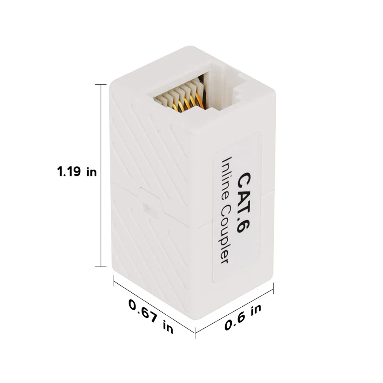 2 conector dos ethernet do acoplador dos pces rj45 para o adaptador fêmea do extensor do cabo dos ethernet cat5e/cat6 ao tipo fêmea mini branco