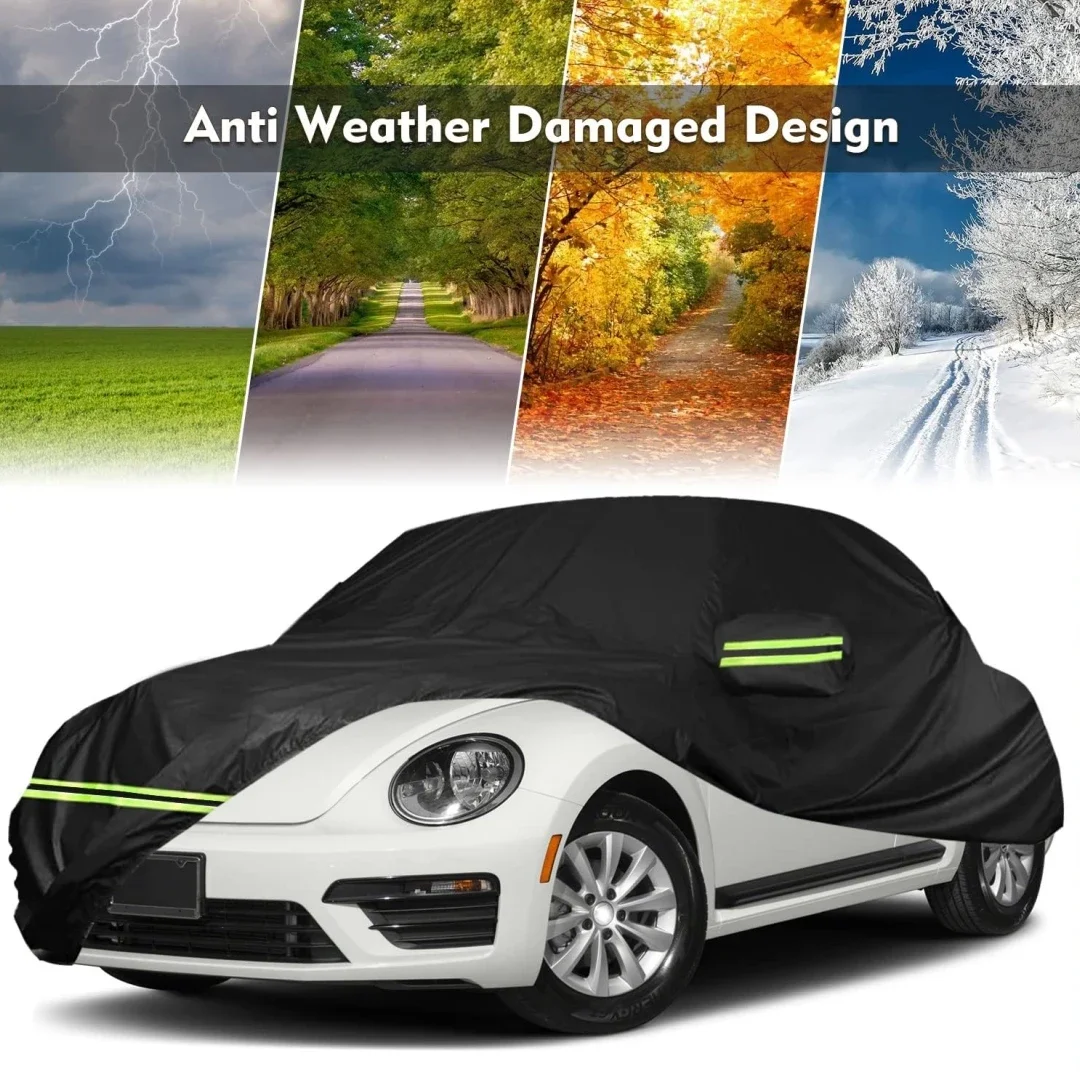 Waterproof Car Cover Compatible with 1998-2022 Volkswagen New Beetle All Weather 210T Windproof Car Covers For Sun Rain Snow