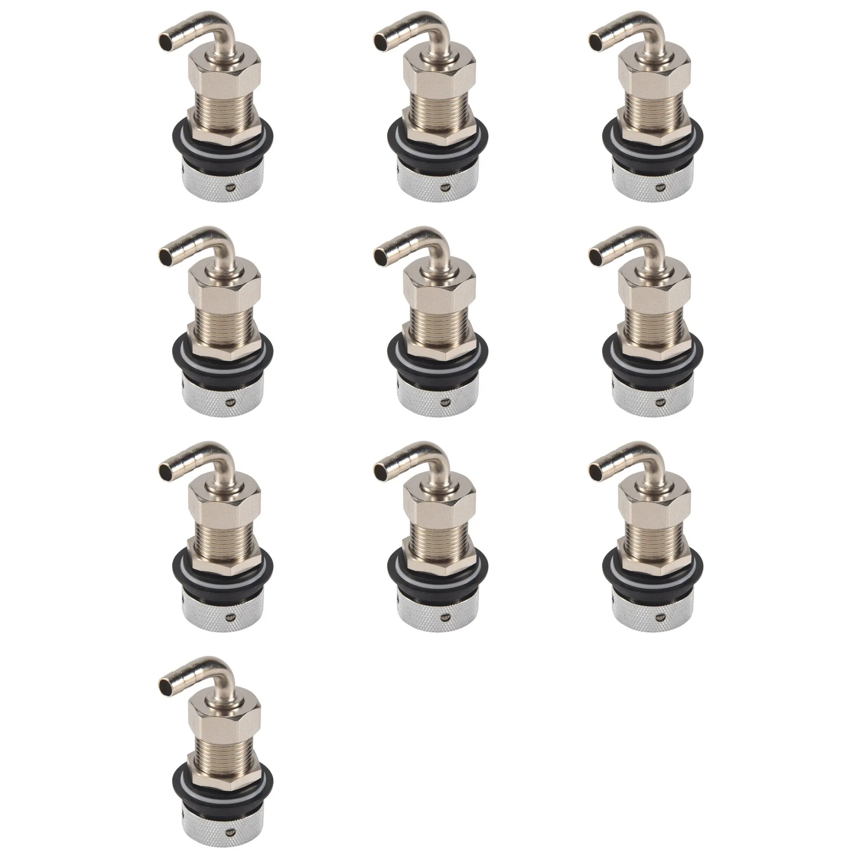 【LAST CHANCE】10X Beer Tap Faucet Shank With 8Mm Barber Elbow, Chrome Plate Brass Shank G5/8