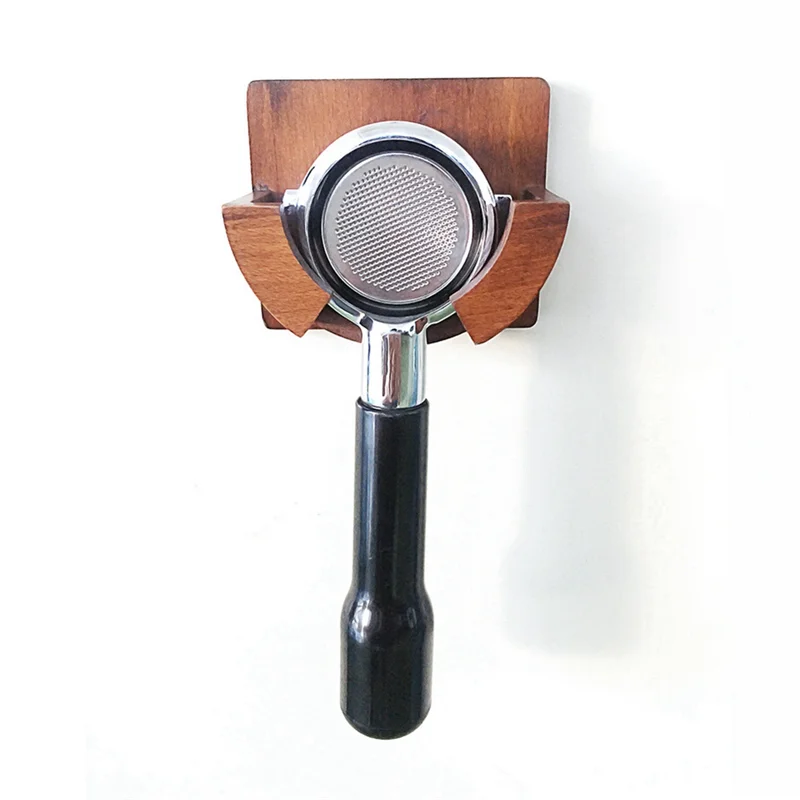 Сейчас в тренде Портафильтр для кофе 51 мм-58 мм Настенная стойка Деревянный держатель фильтра для кофе эспрессо Тамперы Настенная стойка Инструменты для кофе