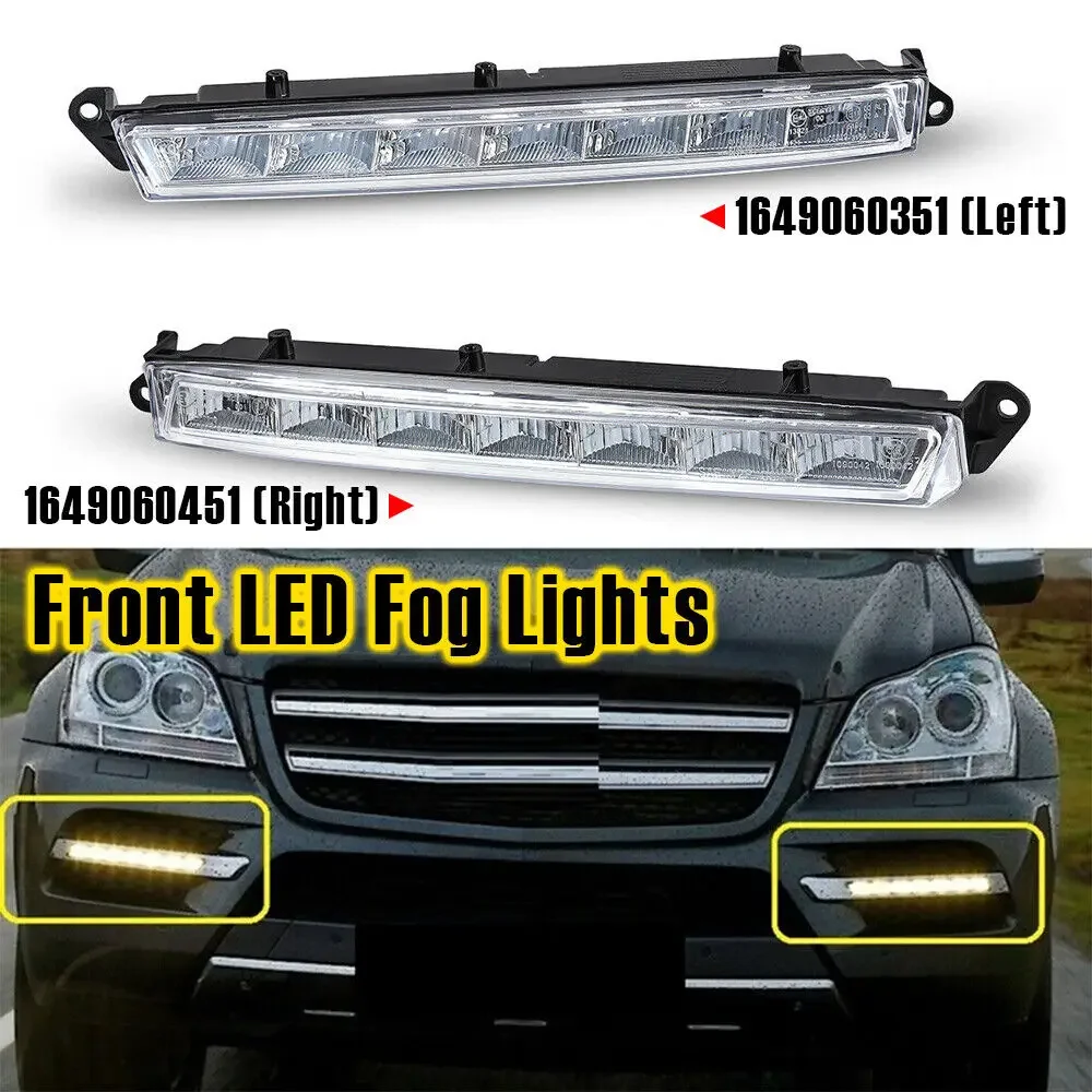 

For Mercedes-Benz X164 GL320 GL350 GL450 GL550 ML63 X166 2007-2013 Pair Car Daytime Running Lamp Fog Light 1649060351 1649060451