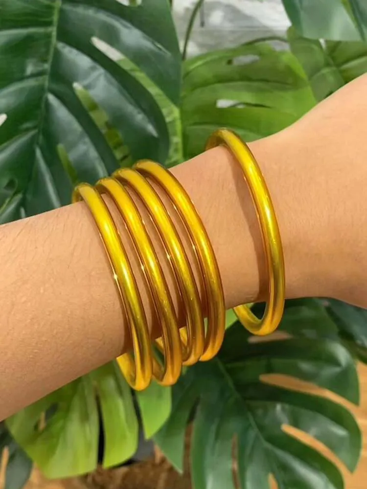 ALLYES Buddhist Temple Rush Bracelet for Women Men Shiny Multicolor Silicone Tube Bracelets & Bangles Female Jewelry Gifts