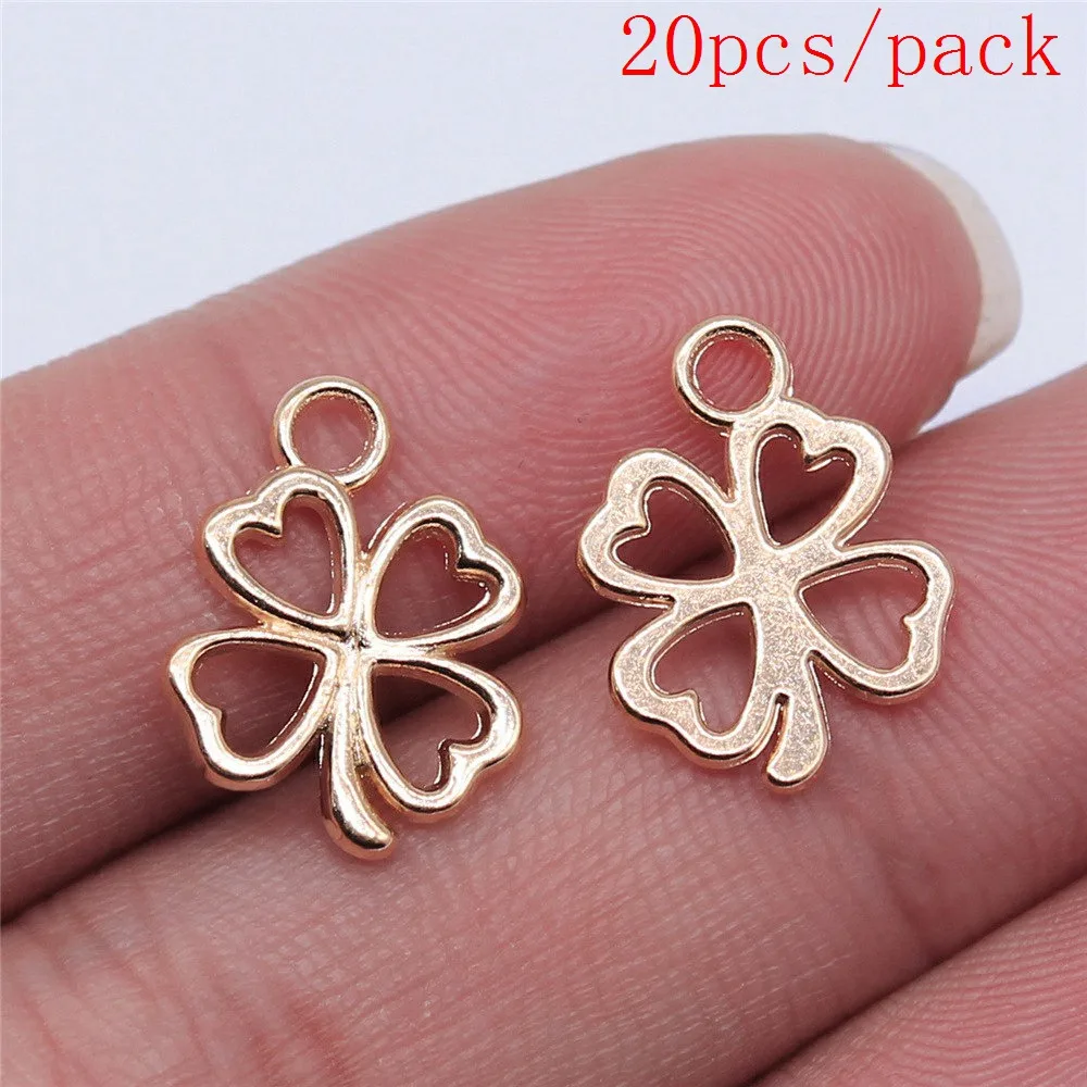 Bulk Charms For Jewelry Making Kit Pendant Diy Jewelry Accessories Small Hollow Lucky Clover Charms
