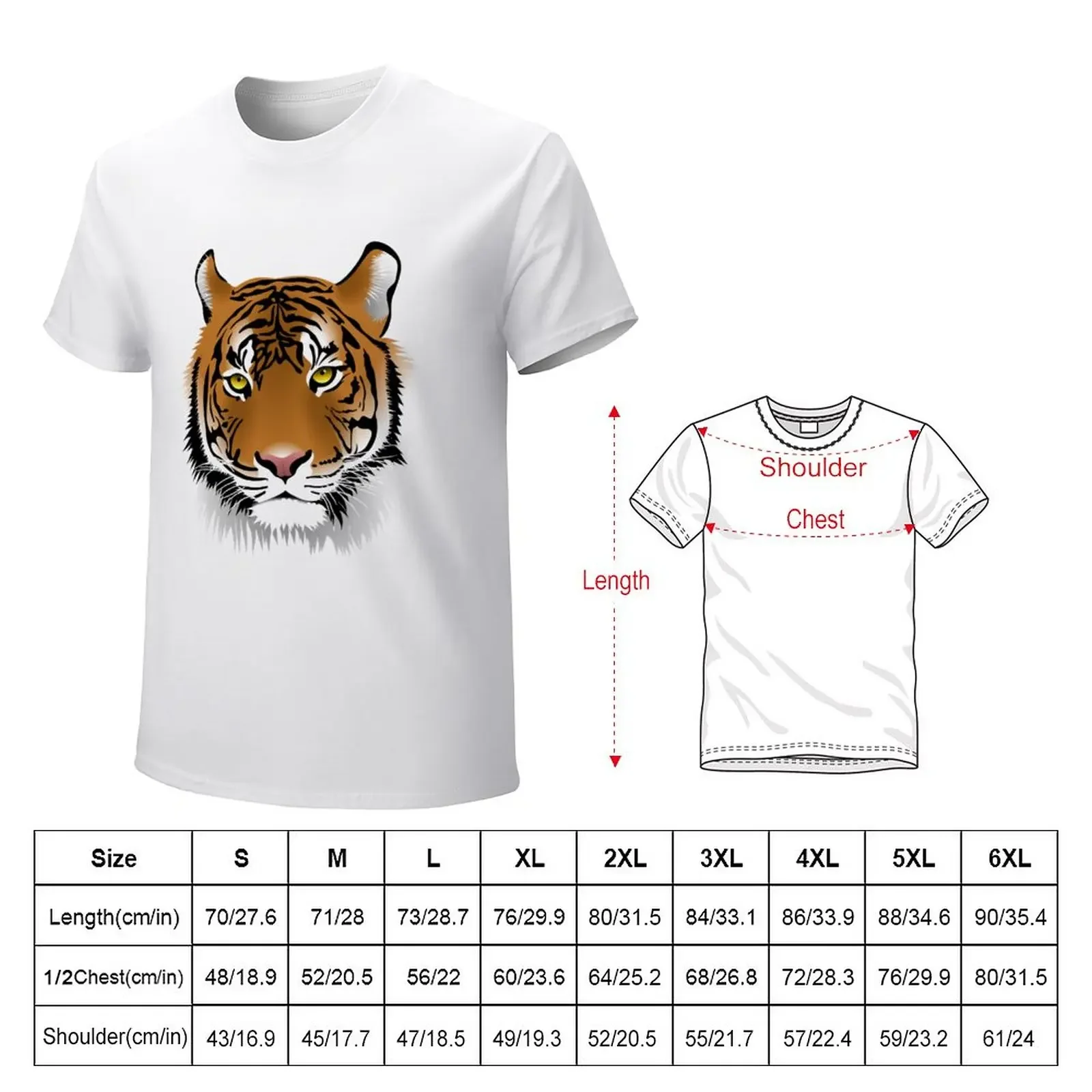 Magnificent Tiger Head Drawing T-Shirt customs design your own cute tops mens big and tall t shirts