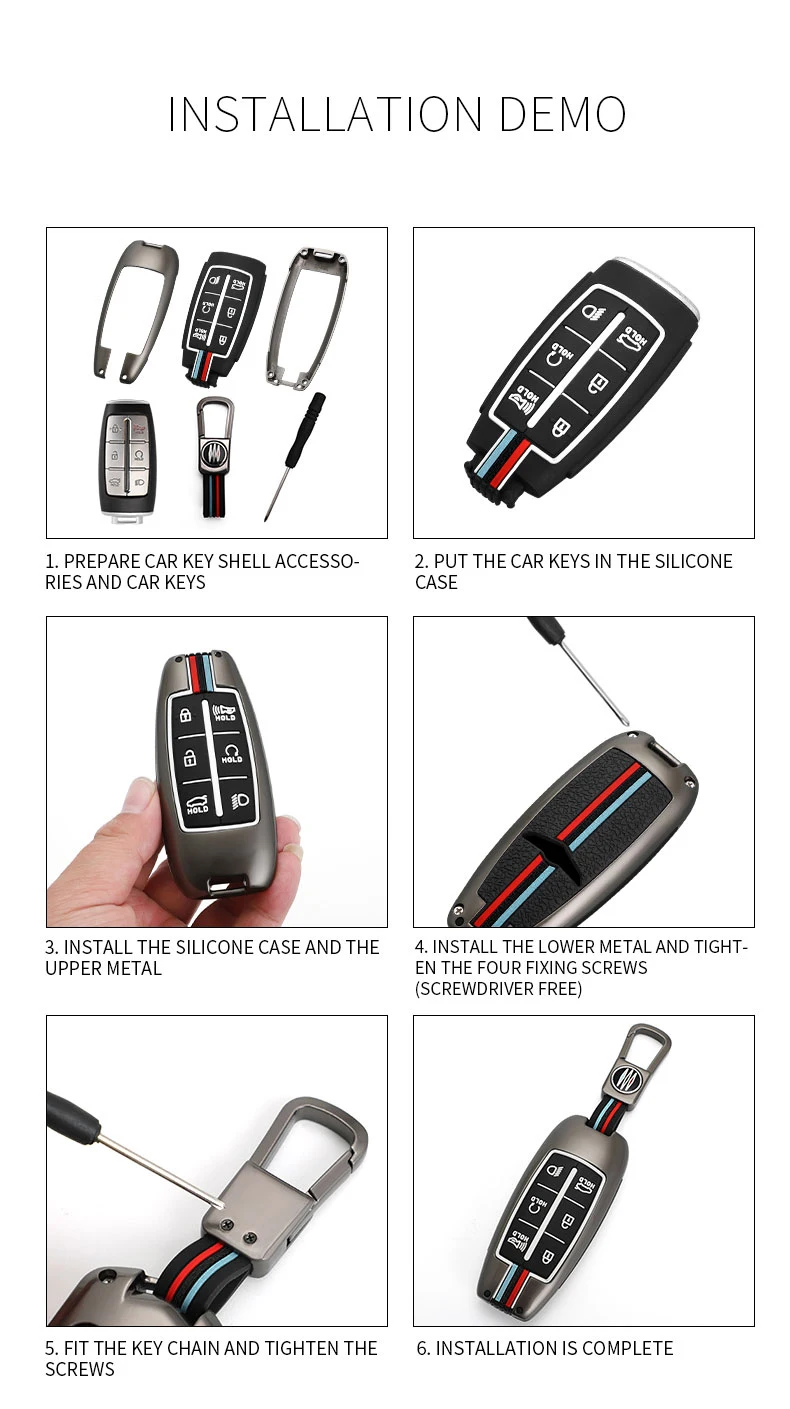 Zinklegierung Autoschlüssel-Schutzhülle für Hyundai Genesis G70 G80 G90 GV70 GV80 EQ900 DH BH G60 Serie Zubehör – Detail 10