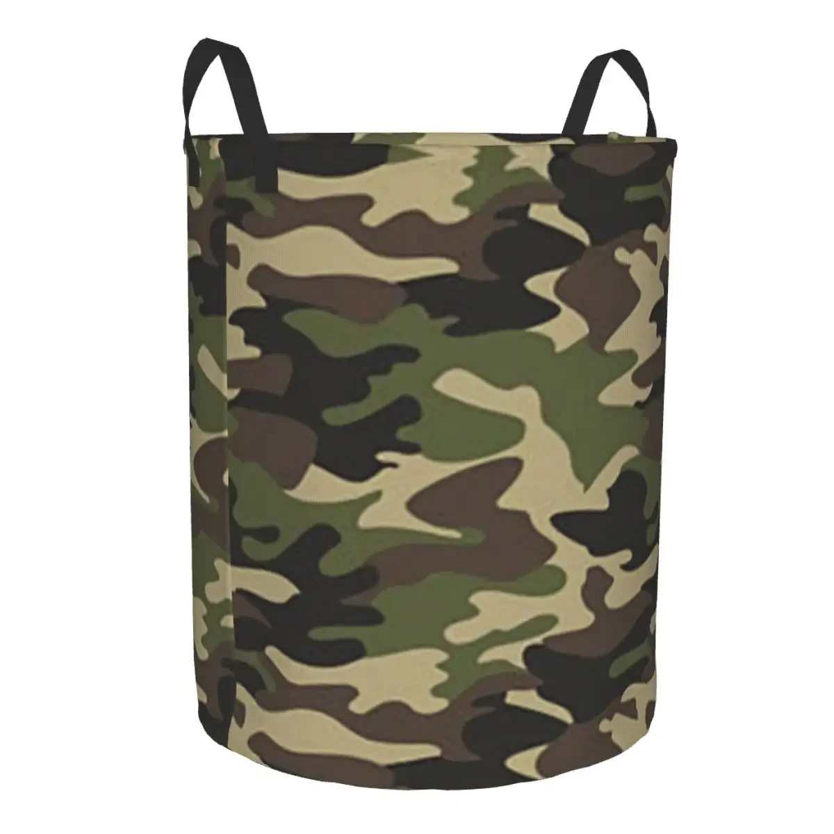 Custom Army Camo Camouflage Laundry Hamper Large Storage Basket Military Tactical Girls Boys Toy Organizer