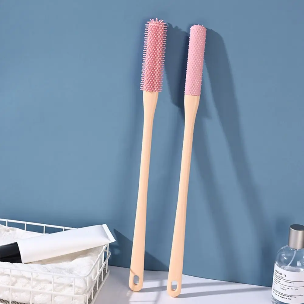 2Pcs Creative Toe Gap Cleaning Brush Handled Long Handle Silicone Toe Brush Ergonomic Comfortable Foot Cleaning Brush