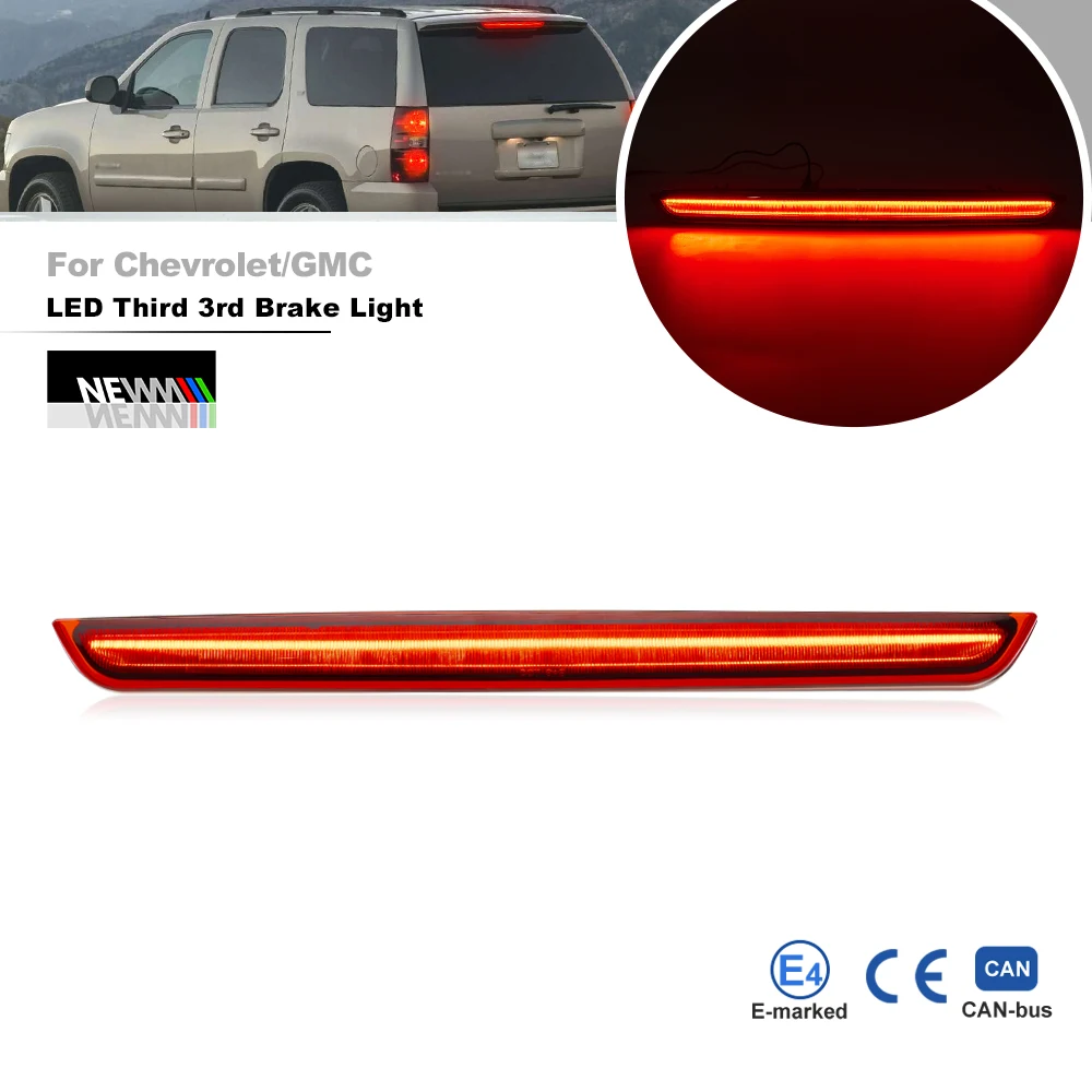 GMT900 Third Brake Light Replacement For 2007-2014 Chevrolet Tahoe/GMC Yukon Suburban/Yukon XL 1500 2500 LED 3rd Stop Lamp CHMSL