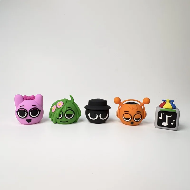 5pcs/Set Hot New Sprunki Sound Cartoon Figures Cute Speaker Soundbox Silicone Doll Mini Desktop Decor Music Game Model Toy Gifts view 4