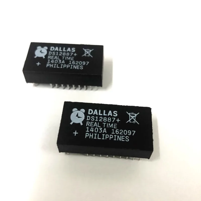 2Pcs DALLAS clock chip DS12887 + DS12C887 + real-time clock module, time IC DIP-18