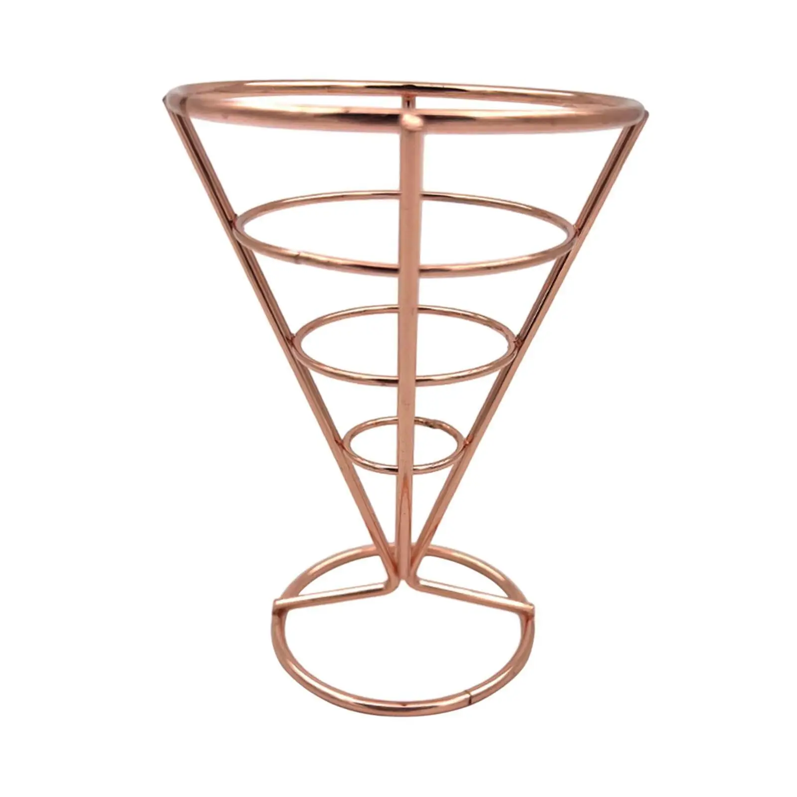 Sturdy Oil Draining French Fry Basket Iron Cone Snack Holder Fried Chicken Stand for Home Dining Decor