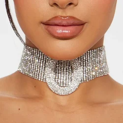 Fashion Design Short Choker Necklace Accessories Party for Women Luxury Gift Chunky Rhinestone Collar Necklace Bridal Jewerly