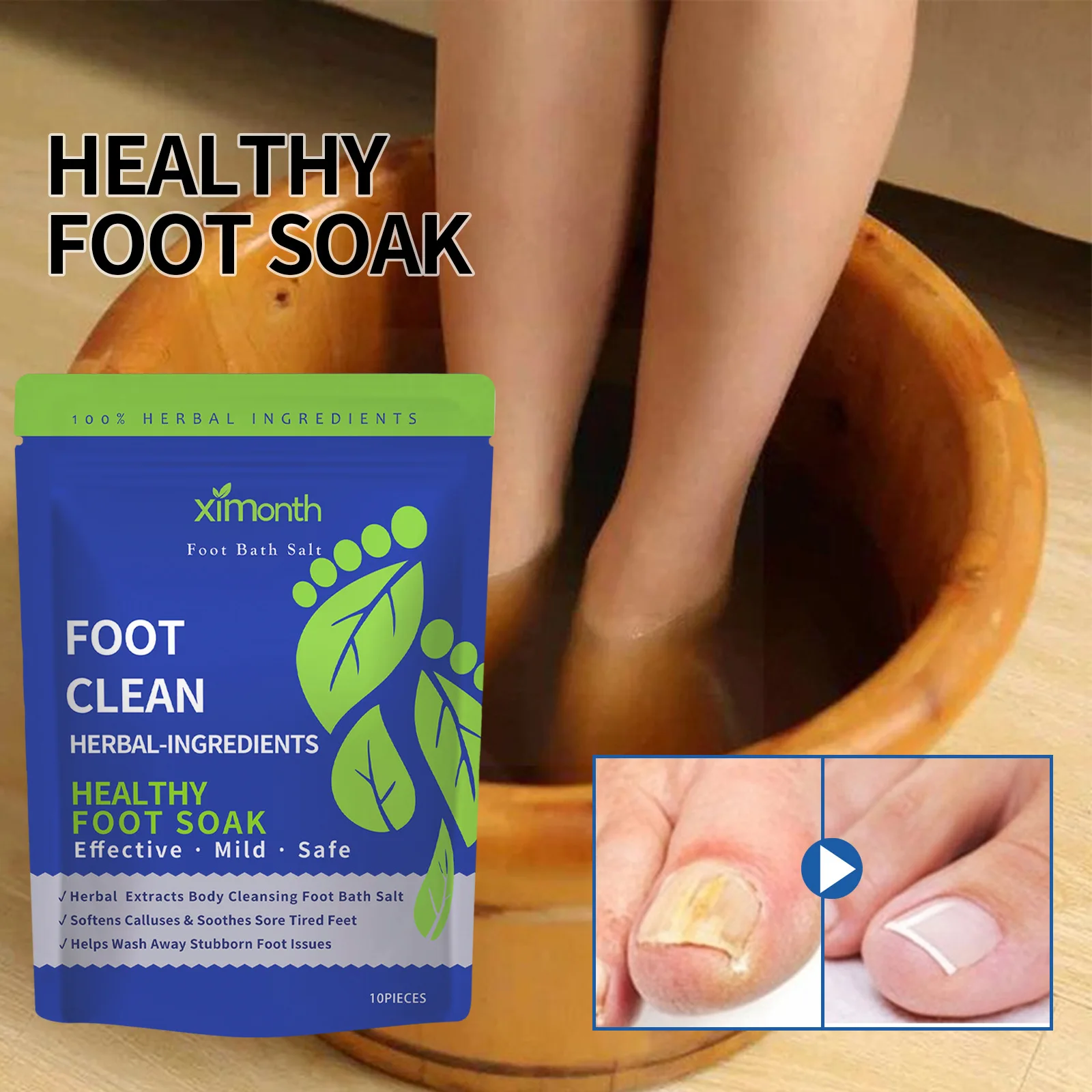 족발 Epsom Salts for Soaking Feet Organic Foot Softening Soak Pedicure Foot Soak Feet Spa Soak Pedicure Foot Spa Products 10pcs