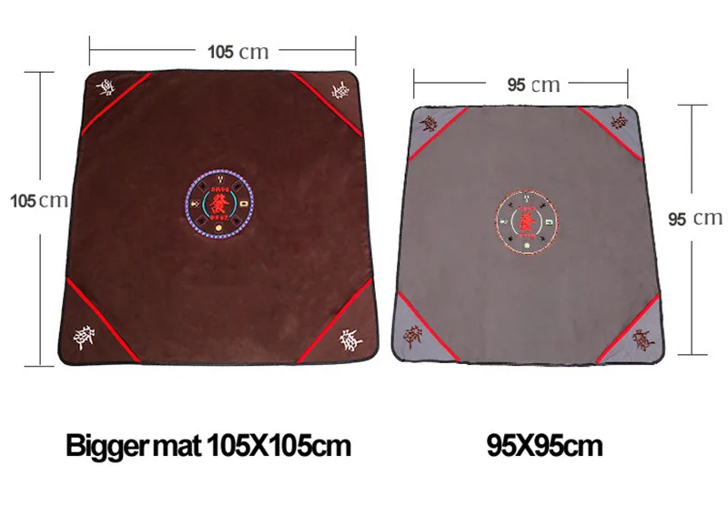 Imagem -03 - Mahjong para Jogo Tapete de Mesa com Tecnologia para Bordar Silencioso para Reduzir o Som Tamanho Quadrado de 0.95 ou 1.1m