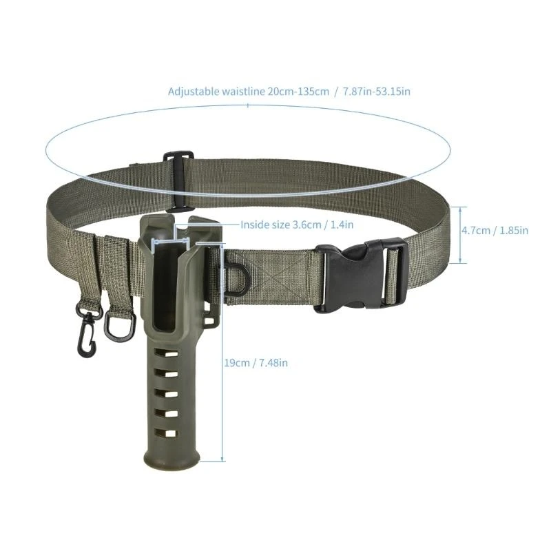Portable Fishing Waist Belt Rod Holder Adjustable Fishing Waist Wading Belts