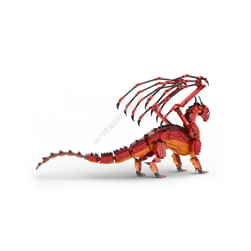 1240 Uds. MOC SkyWing alas fuego modelo de bloques de construcción regalo de Navidad juguetes de arquitectura DIY Idea creativa ladrillo niños