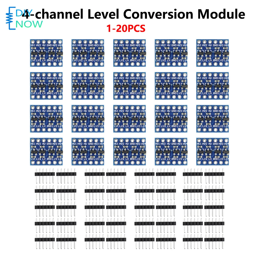 1-20PCS 4MOS Tube Level Converter Module Logic Level Converter Bi-Directional Module 3.3V to 5V Shifter for Arduino