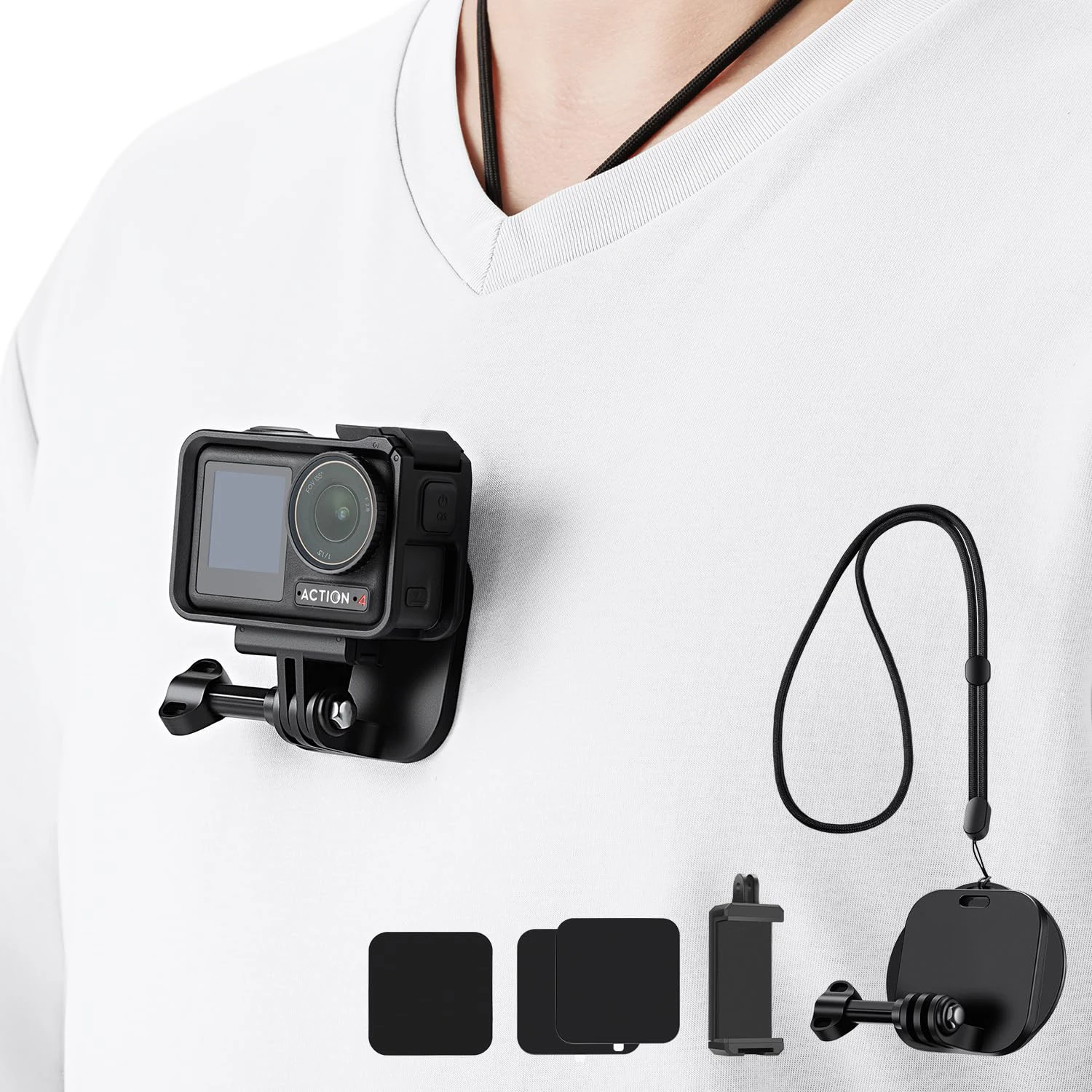 Soporte Magnético para Cámara de Acción para GoPro Hero 13/12/11/10/9 Black, para DJI Osmo Action 5 Pro/4/3/2 y Más Cámaras de Acción