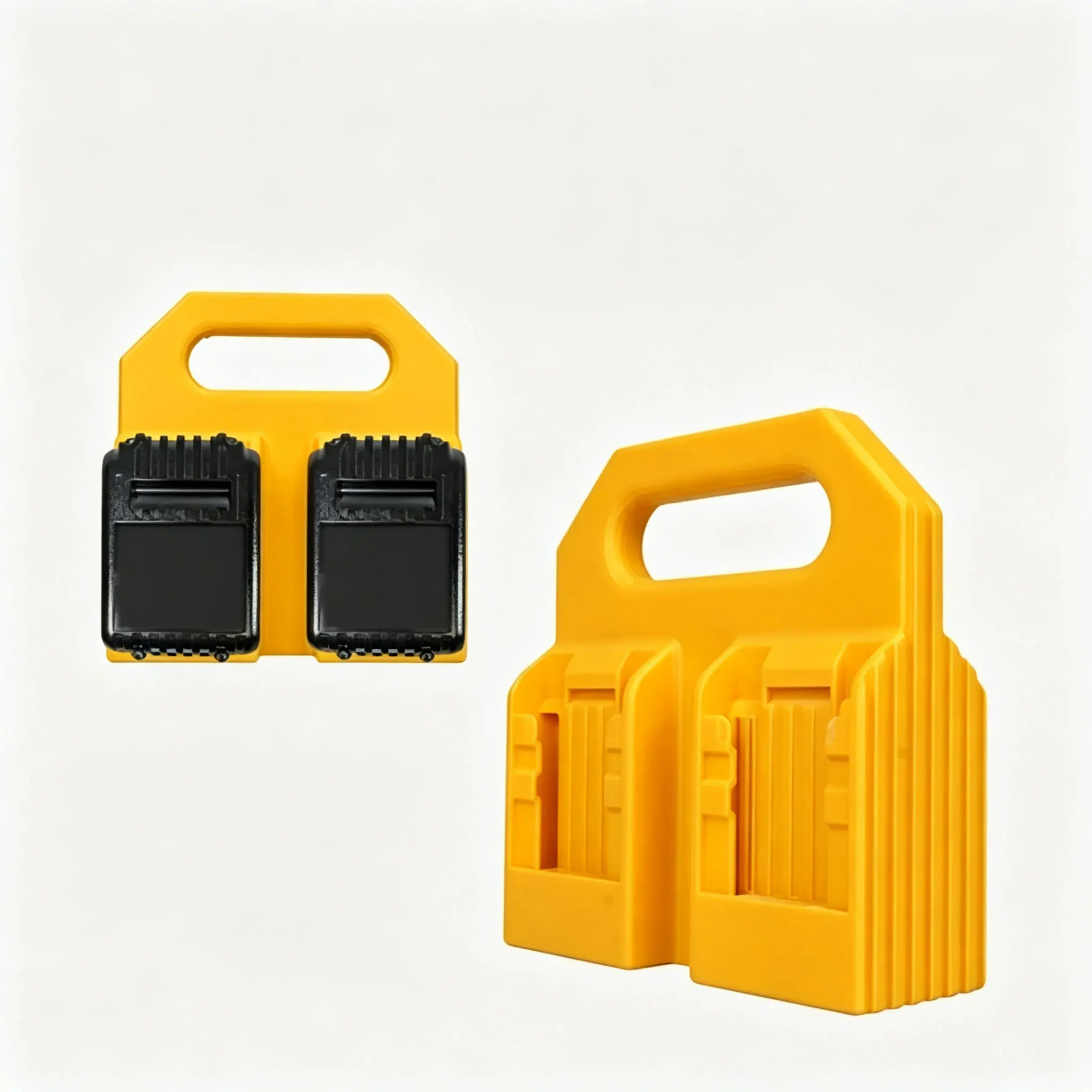 4‑Pack Battery Caddy Holder Compatible with Dewalt 20V Max Lithium Battery Power Tool Storage Organizer Garage Workshop