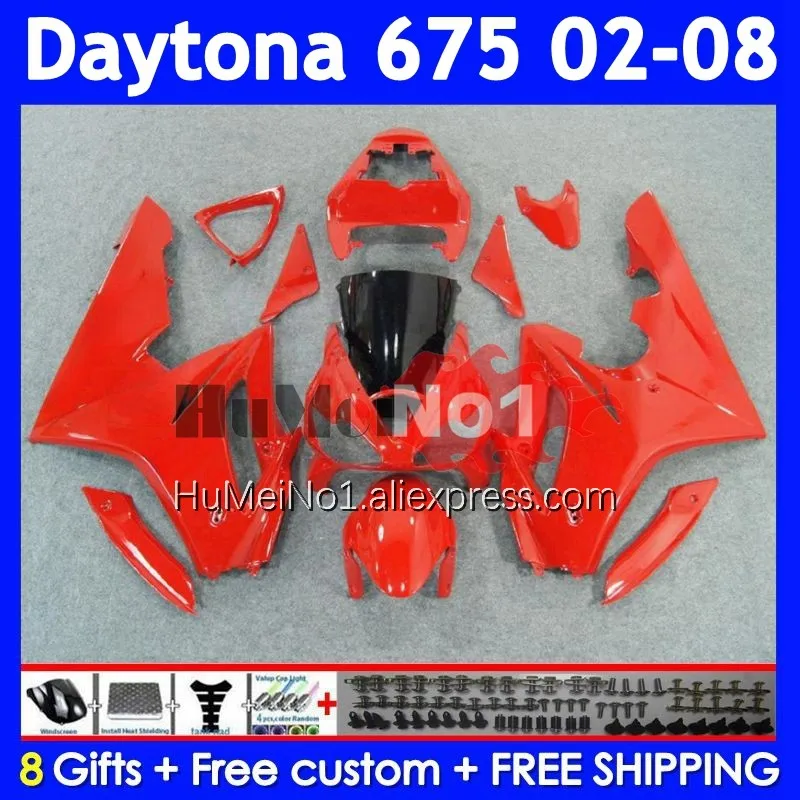 OEM Fairing For Triumph Daytona-675 Daytona 675 02 03 04 05 321No.26 Daytona675 2002 2006 2007 2008 Injection Red black Body