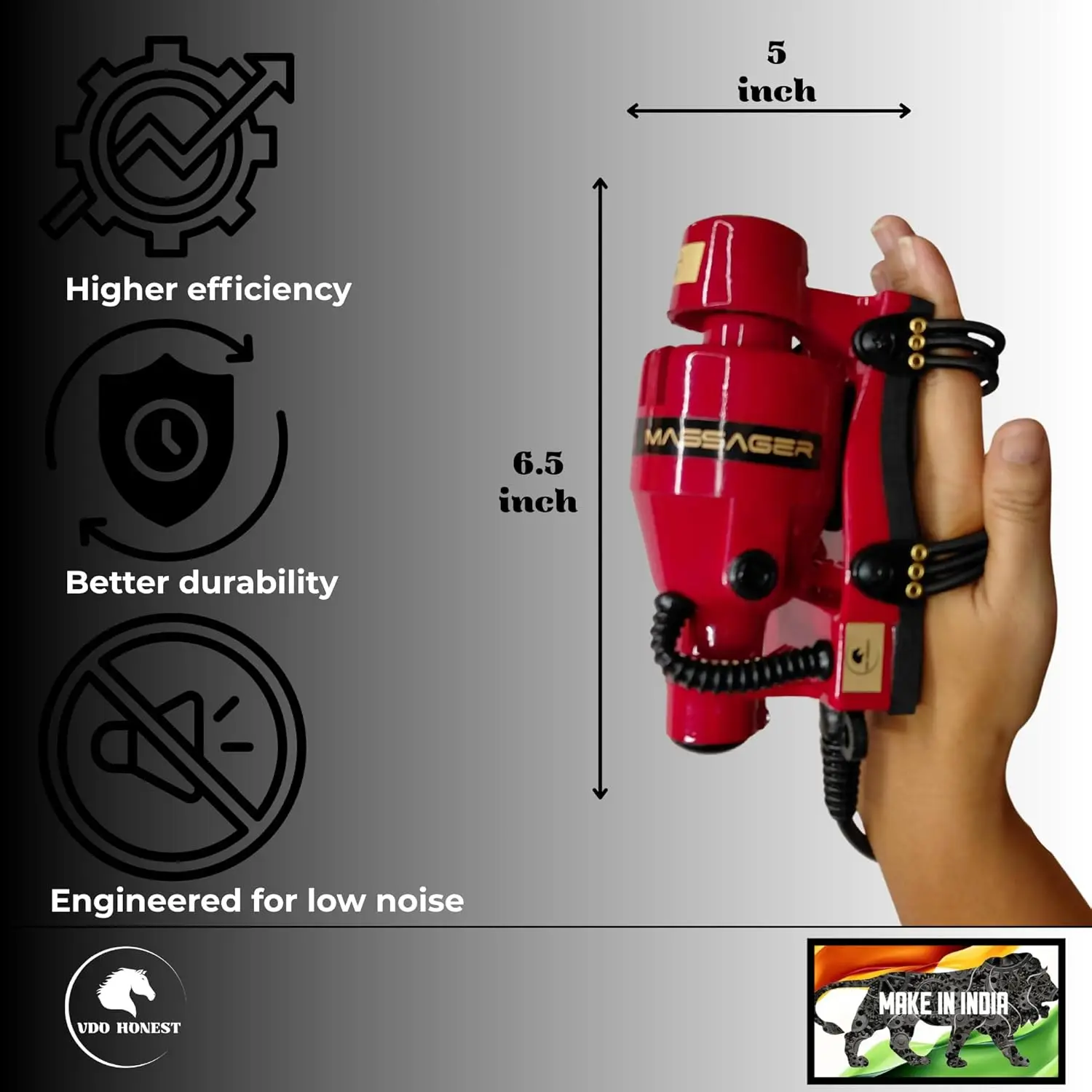 عمل عائم قوي مزدوج السرعة لتدليك الجسم بالكامل يعمل بالطاقة الكهربائية، مدلك الحلاق باللون الأحمر