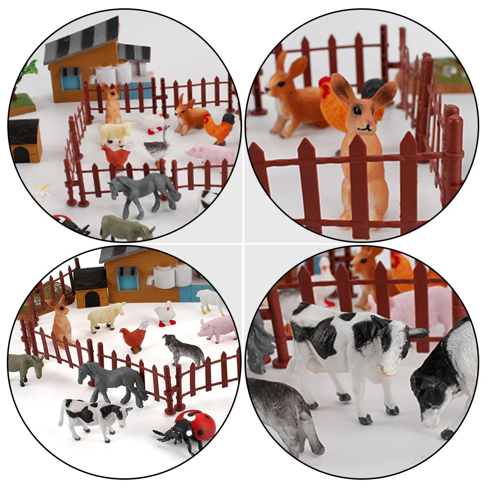 نماذج للحيوانات مزرعة تمثال مجموعة ألعاب صغيرة الديكور البلاستيك الحيوانات أرقام Playset الاطفال الطفل مشهد مصغر التبعي