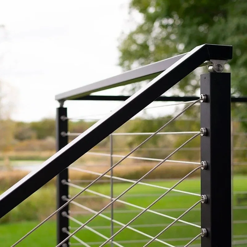 Modern Wire Rope Stainless Steel Cable New Design Balcony Stair Railing Balustrade Handrail