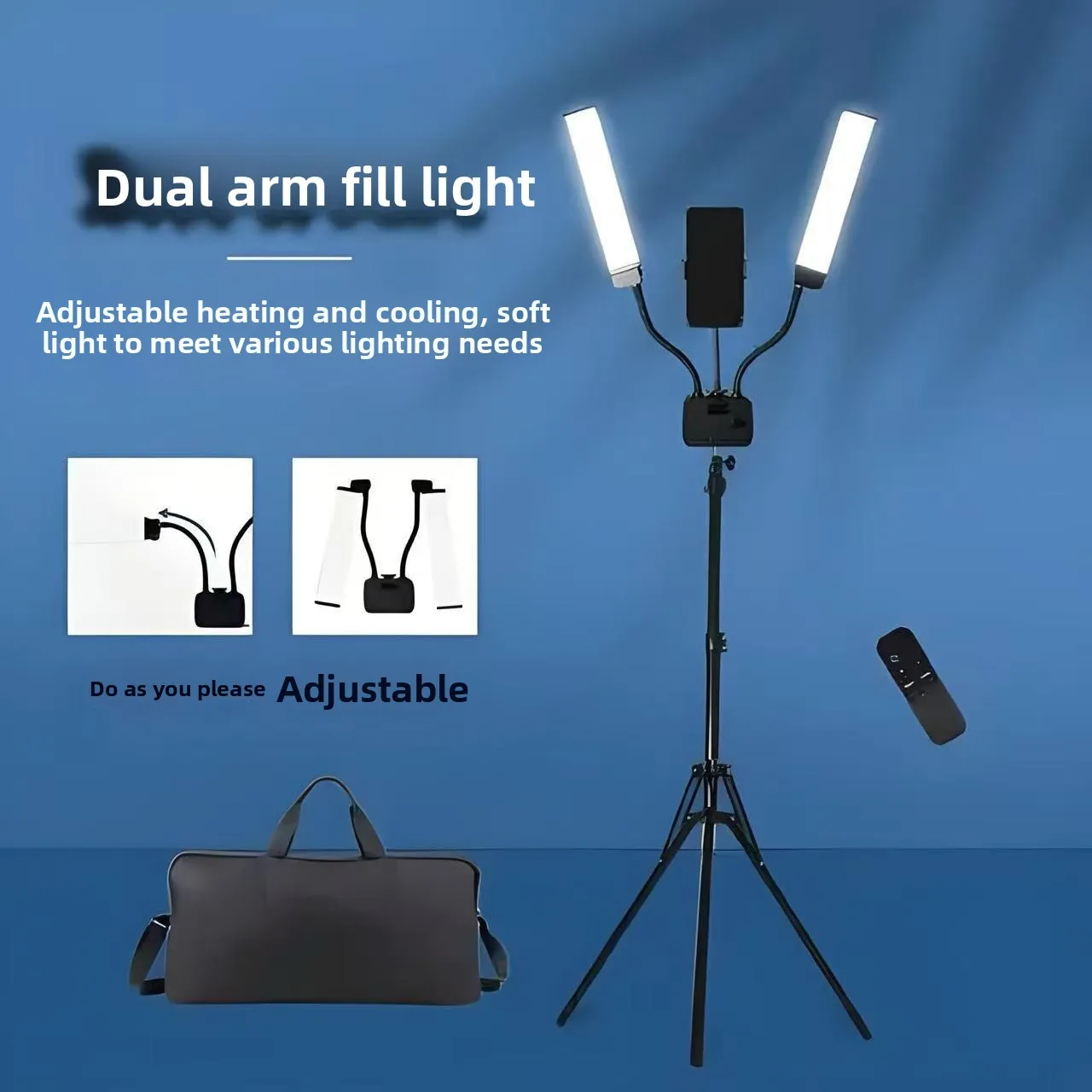 

Лампа для селфи 45W/50W, кольцевая лампа для бьюти-съемки, двойная трубка, холодный свет, для мобильных телефонов и прямых трансляций