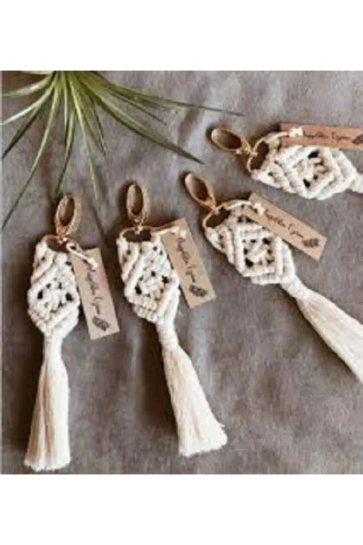 Cream Macrame Keychain 1 pcs wedding engagement promise