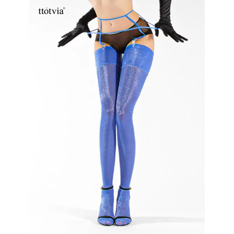 45-55kg 155-172cm Women High Quality Luxury Glass Silk Stockings Sexy Retro Stretch Nylon Colorful Feet Long 2026 New Sense Art
