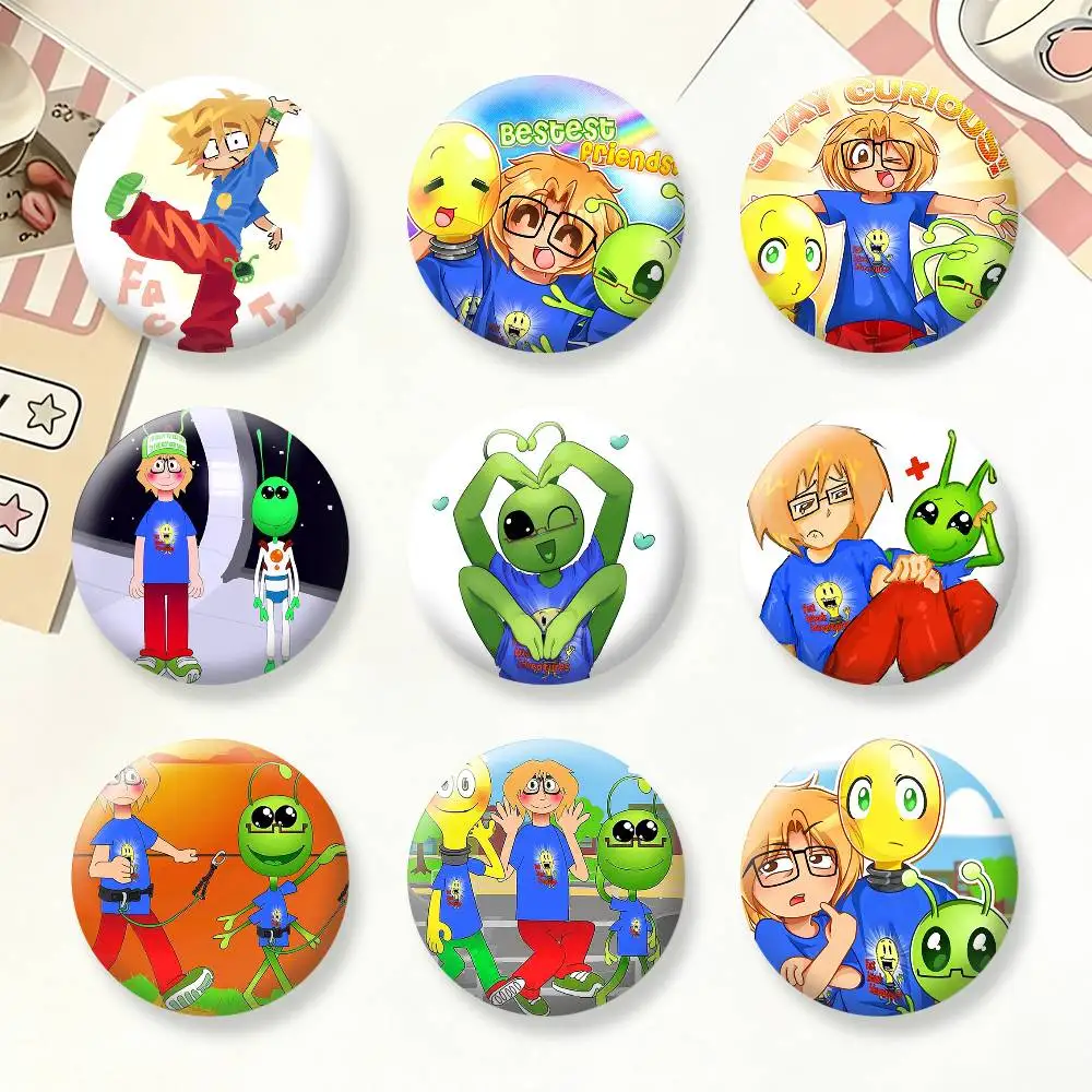 F-Fact A-Attack Adventures Badges Creative Tinplate Button PinsBrooch Badge Clothes Backpack