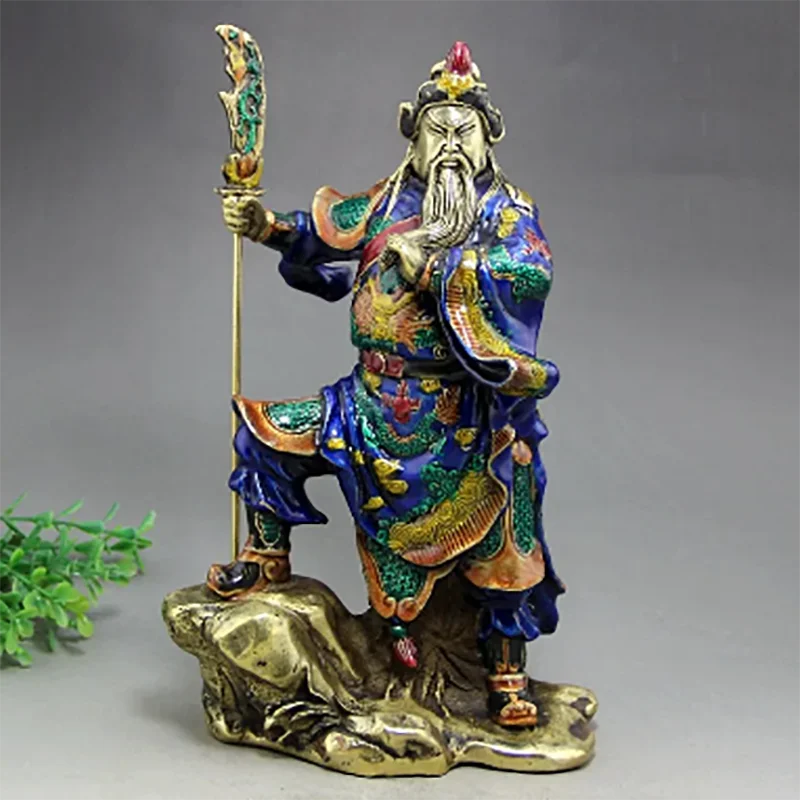 Cloisonne enamel Copper crafts Archaize do old Buddha ornament GuanYu Buddha guan gong statue figure Guan yu figurine Antique