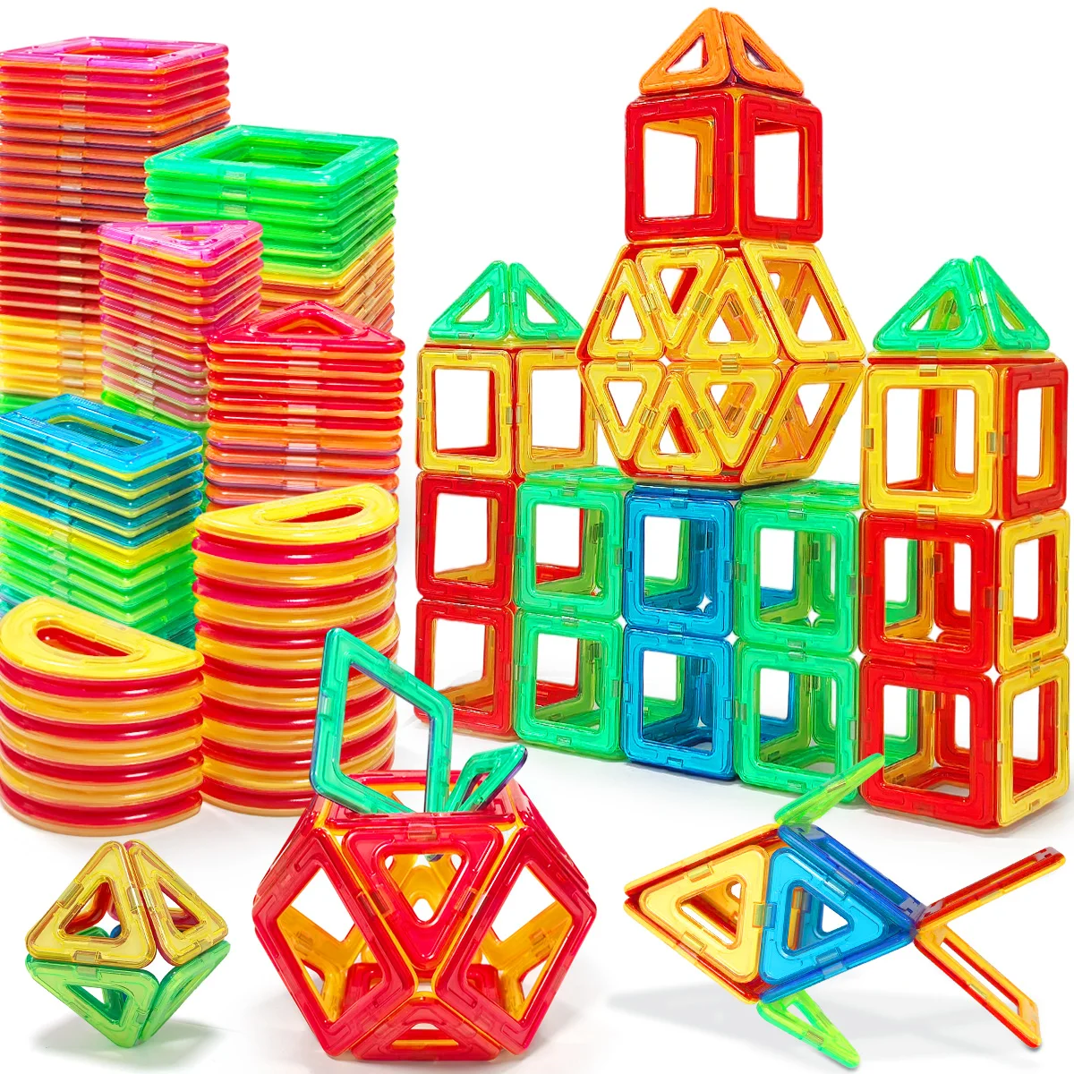Ensemble de blocs de construction magnétiques de formes multiples, jouets éducatifs à tige 3D pour enfants de 3 ans et garçons et filles, cadeaux d'anniversaire