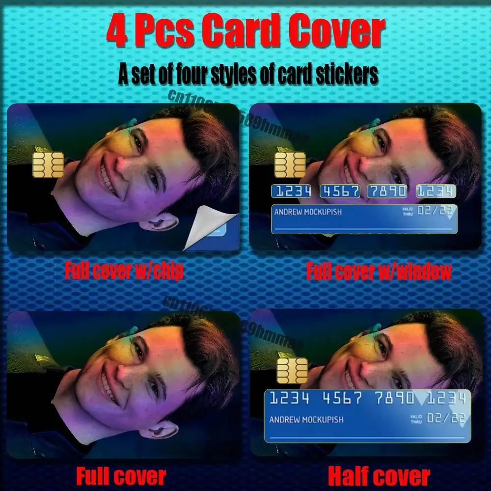 For Detroit Become Human Credit Bank Sticker ID Access Card Cover Skin Rainbow Color Laser Stickers Film